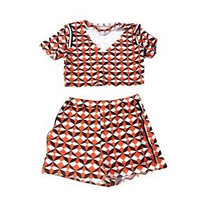 Whimsygoth retro shorts & top women's M party girl rave festival cut out top